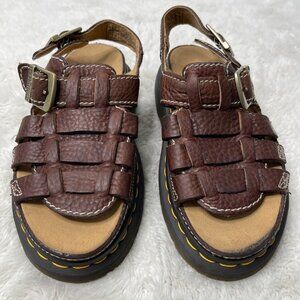 Dr. Martens #8092 Women's Brown Leather Fisherman Sandals Shoes Size 5M/6L